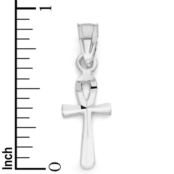 925 Sterling Silver Ankh Charm, Dainty Silver Ankh Charm Gifts - Picture 4 of 5